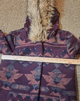 BB Dakota Women's Aztec Fur Trim Coat XS Blanket Southwestern Jacket