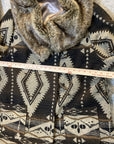 Roz & Ali Faux Fur Coat Women's Size 18 - 20 Aztec Pattern Brown Blanket Coat