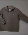 Claiborne Men's Wool Barn Coat Large Long Button Drk Olive