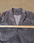 JACHS New York Mens Cordoroy Blazer Small Classic Two Button Grey