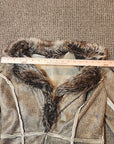 Allen B by Allen Schwartz Women's Jacket Suede Faux Fur Shearling Lined Medium