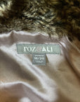 Roz & Ali Faux Fur Coat Women's Size 18 - 20 Aztec Pattern Brown Blanket Coat