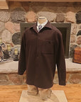Claiborne Men's Wool Barn Coat Large Long Button Drk Olive