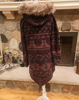 BB Dakota Women's Aztec Fur Trim Coat XS Blanket Southwestern Jacket