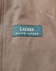 Lauren Ralph Lauren Mens Trench Coat Rain Jacket 46L Wool Lined Microfiber Suede