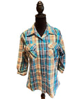 CGC women’s Plaid Button Up Western Shirt Medium