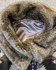 Roz & Ali Faux Fur Coat Women's Size 18 - 20 Aztec Pattern Brown Blanket Coat