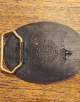 Vintage BTS 1983 Comite Solid Brass Belt Buckle Made in USA 3.75"x2.75" Oval