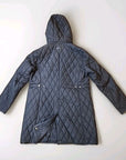LAUREN RALPH LAUREN Women's Quilted Coat Hooded Full Zip Black