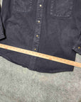 J Galt Heavy Denim Shirt Jacket Corduroy Collar Button Up Mens Small