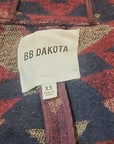 BB Dakota Women's Aztec Fur Trim Coat XS Blanket Southwestern Jacket