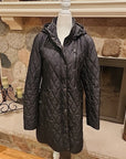 LAUREN RALPH LAUREN Women's Quilted Coat Hooded Full Zip Black