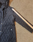 LAUREN RALPH LAUREN Women's Quilted Coat Hooded Full Zip Black