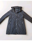 LAUREN RALPH LAUREN Women's Quilted Coat Hooded Full Zip Black