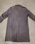 Lauren Ralph Lauren Mens Trench Coat Rain Jacket 46L Wool Lined Microfiber Suede