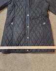LAUREN RALPH LAUREN Women's Quilted Coat Hooded Full Zip Black