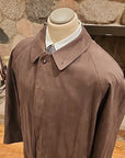 Lauren Ralph Lauren Mens Trench Coat Rain Jacket 46L Wool Lined Microfiber Suede