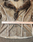 Allen B by Allen Schwartz Women's Jacket Suede Faux Fur Shearling Lined Medium