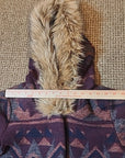 BB Dakota Women's Aztec Fur Trim Coat XS Blanket Southwestern Jacket