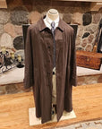 Lauren Ralph Lauren Mens Trench Coat Rain Jacket 46L Wool Lined Microfiber Suede