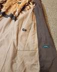 Lauren Ralph Lauren Mens Trench Coat Rain Jacket 46L Wool Lined Microfiber Suede