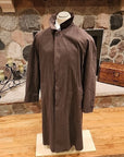 Lauren Ralph Lauren Mens Trench Coat Rain Jacket 46L Wool Lined Microfiber Suede
