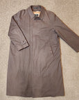 Lauren Ralph Lauren Mens Trench Coat Rain Jacket 46L Wool Lined Microfiber Suede