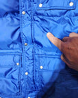 Vintage Gap Puffer Vest Mens Large Blue Snap and Zip Vest
