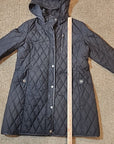 LAUREN RALPH LAUREN Women's Quilted Coat Hooded Full Zip Black