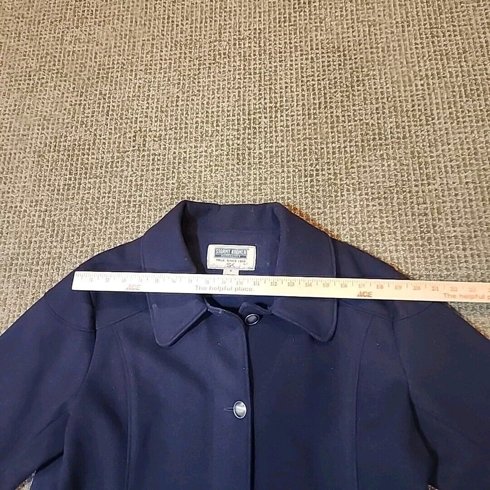 Stormy Kromer Womens Wool Pea Coat XL Button Front Pea Coat Blue