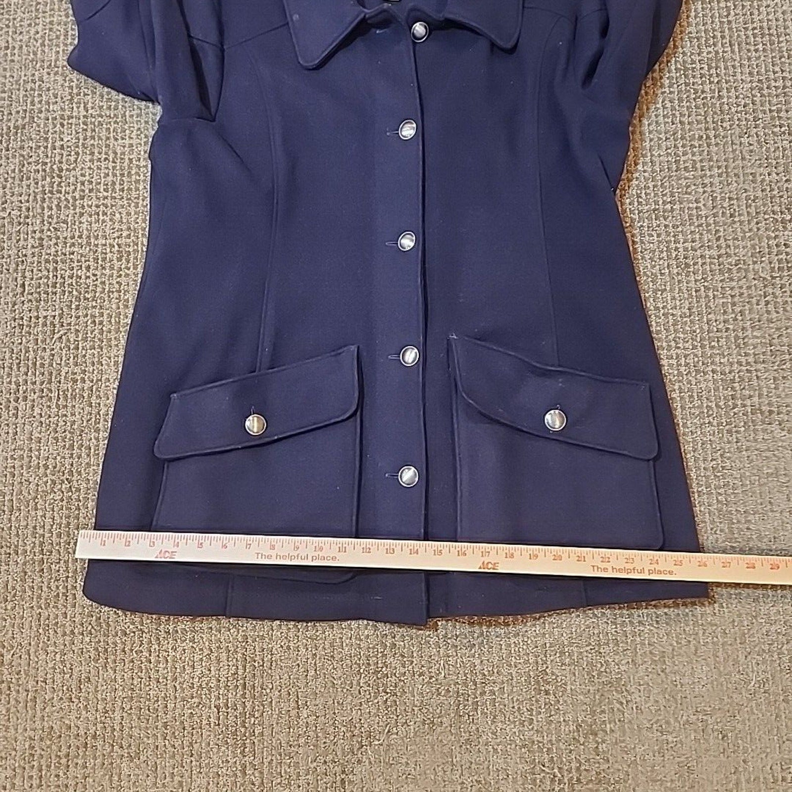 Stormy Kromer Womens Wool Pea Coat XL Button Front Pea Coat Blue