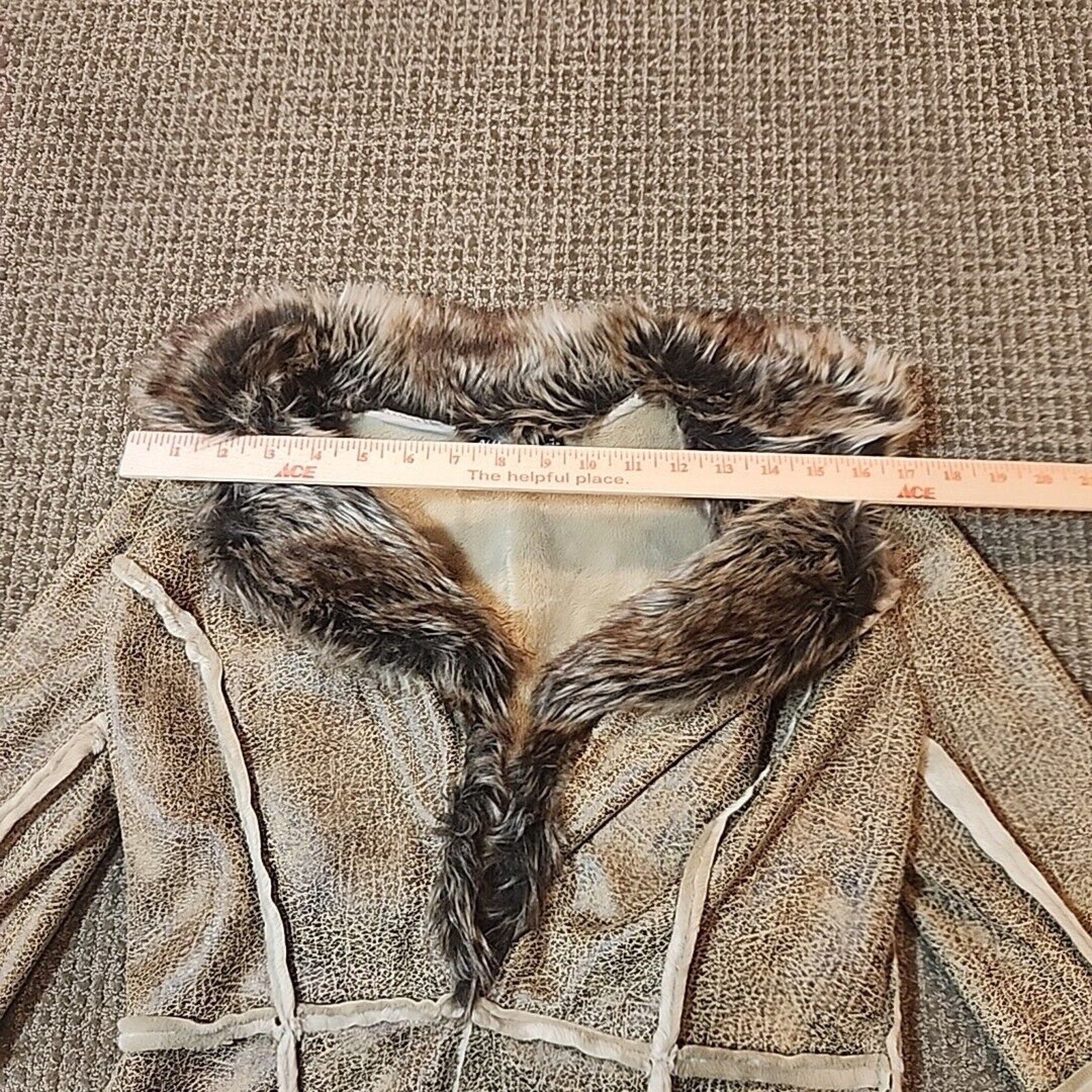 Allen B by Allen Schwartz Women&#39;s Jacket Suede Faux Fur Shearling Lined Medium