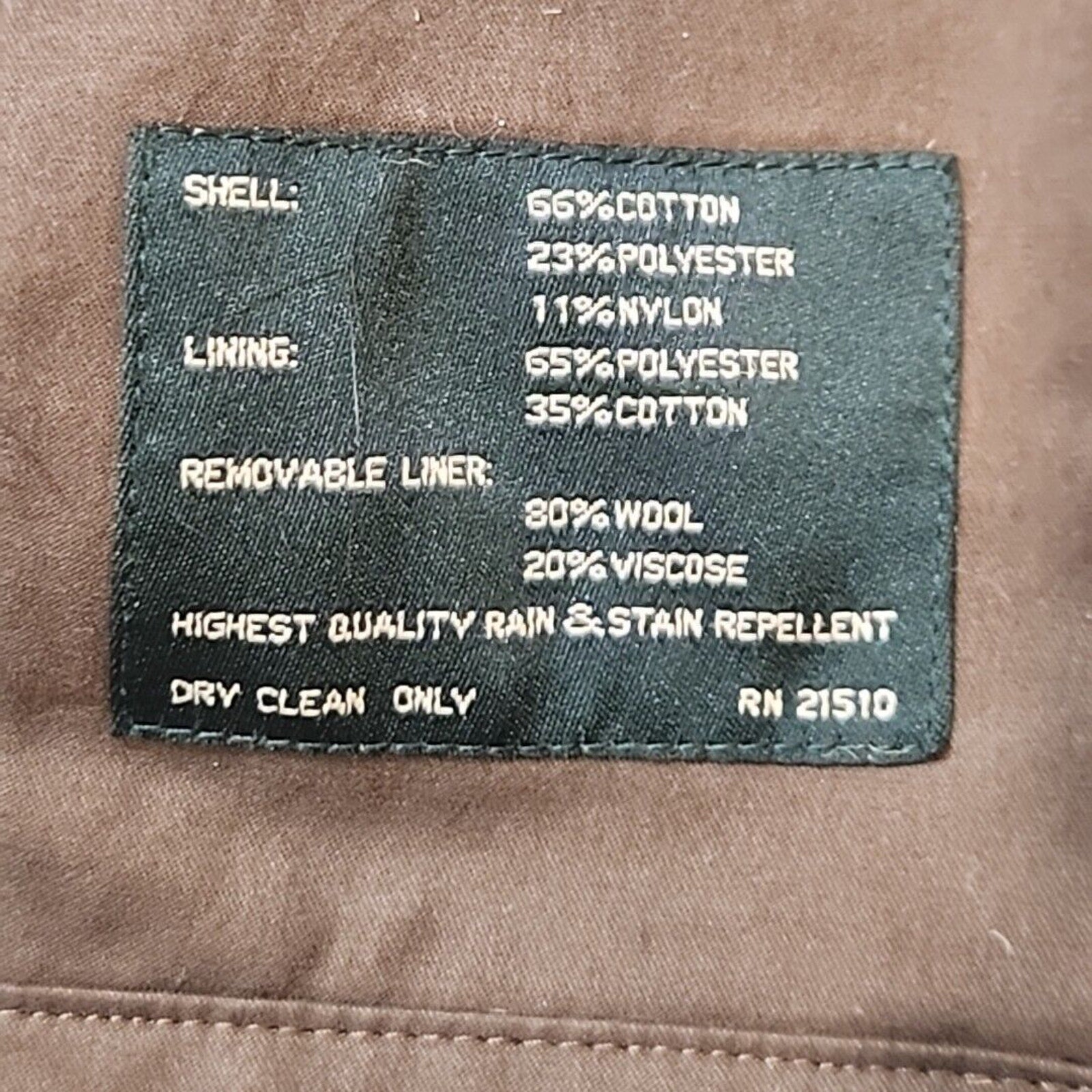 Lauren Ralph Lauren Mens Trench Coat Rain Jacket 46L Wool Lined Microfiber Suede