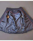 British Khaki Womens Quilted Vest Full Zip Small Blue Knit Insets Lined Pockets