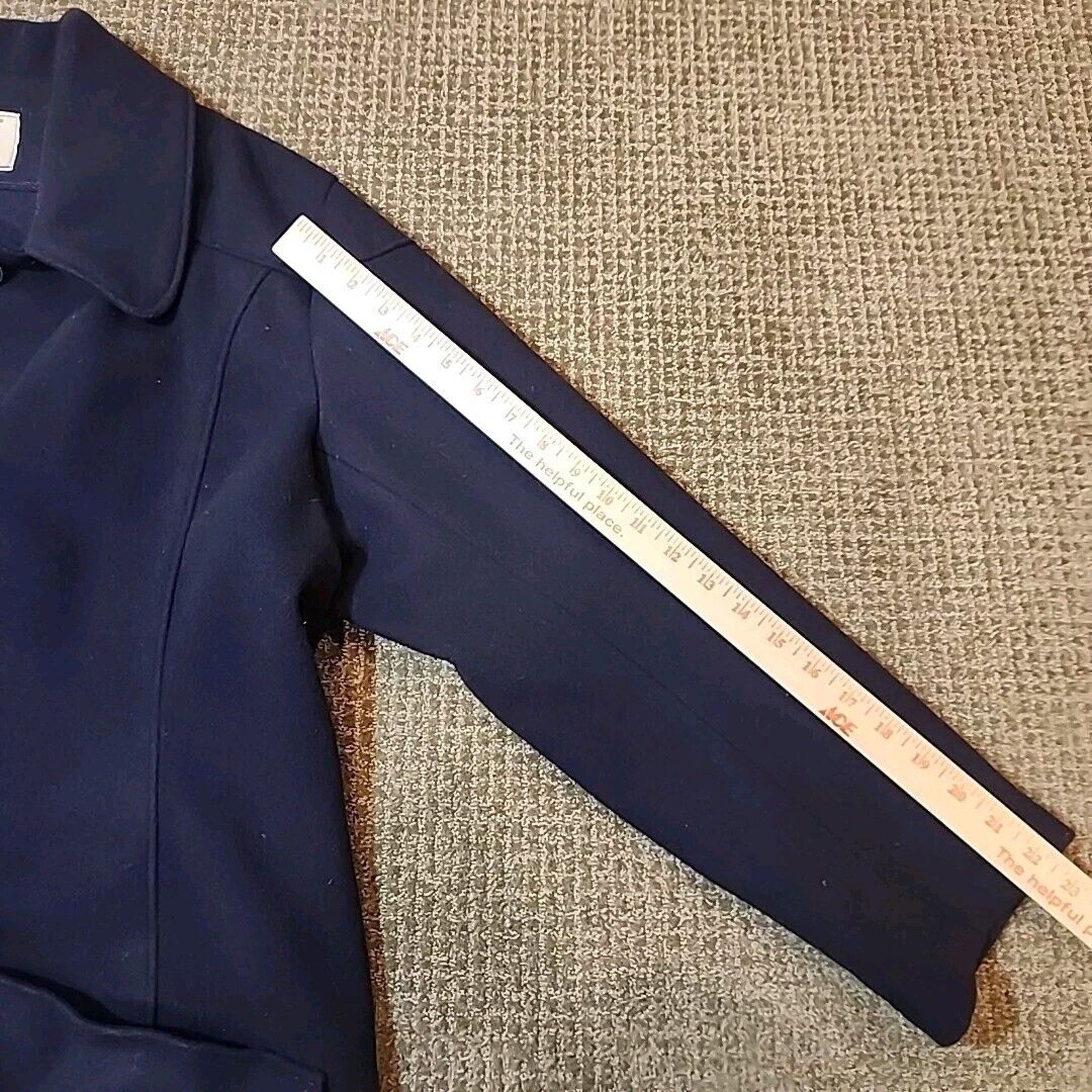 Stormy Kromer Womens Wool Pea Coat XL Button Front Pea Coat Blue
