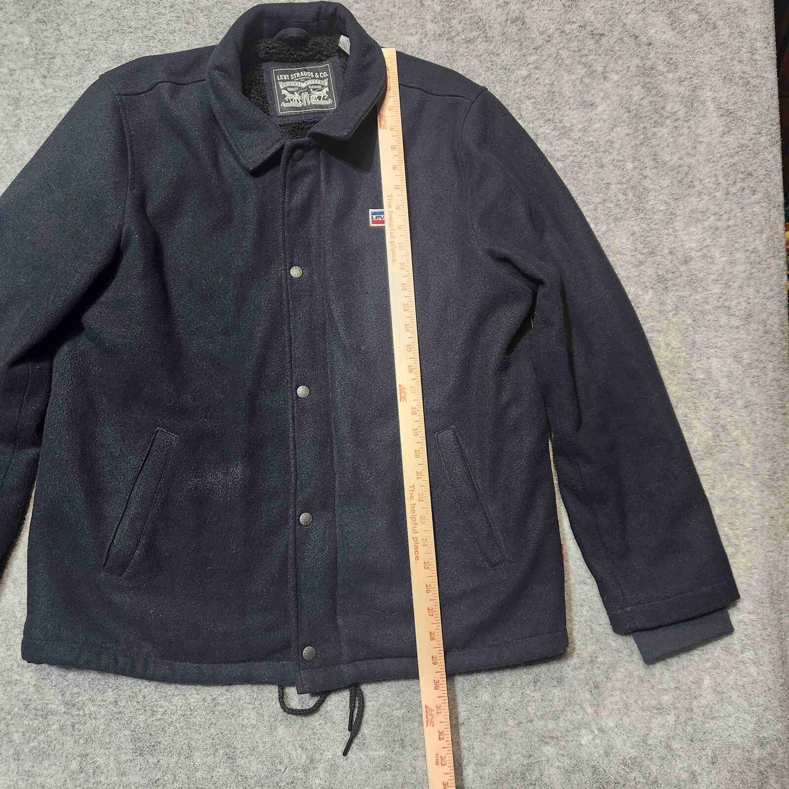 Levi&#39;s Mens Wool-Feel Jacket Sherpa Fleece Lined Coat Sz Large