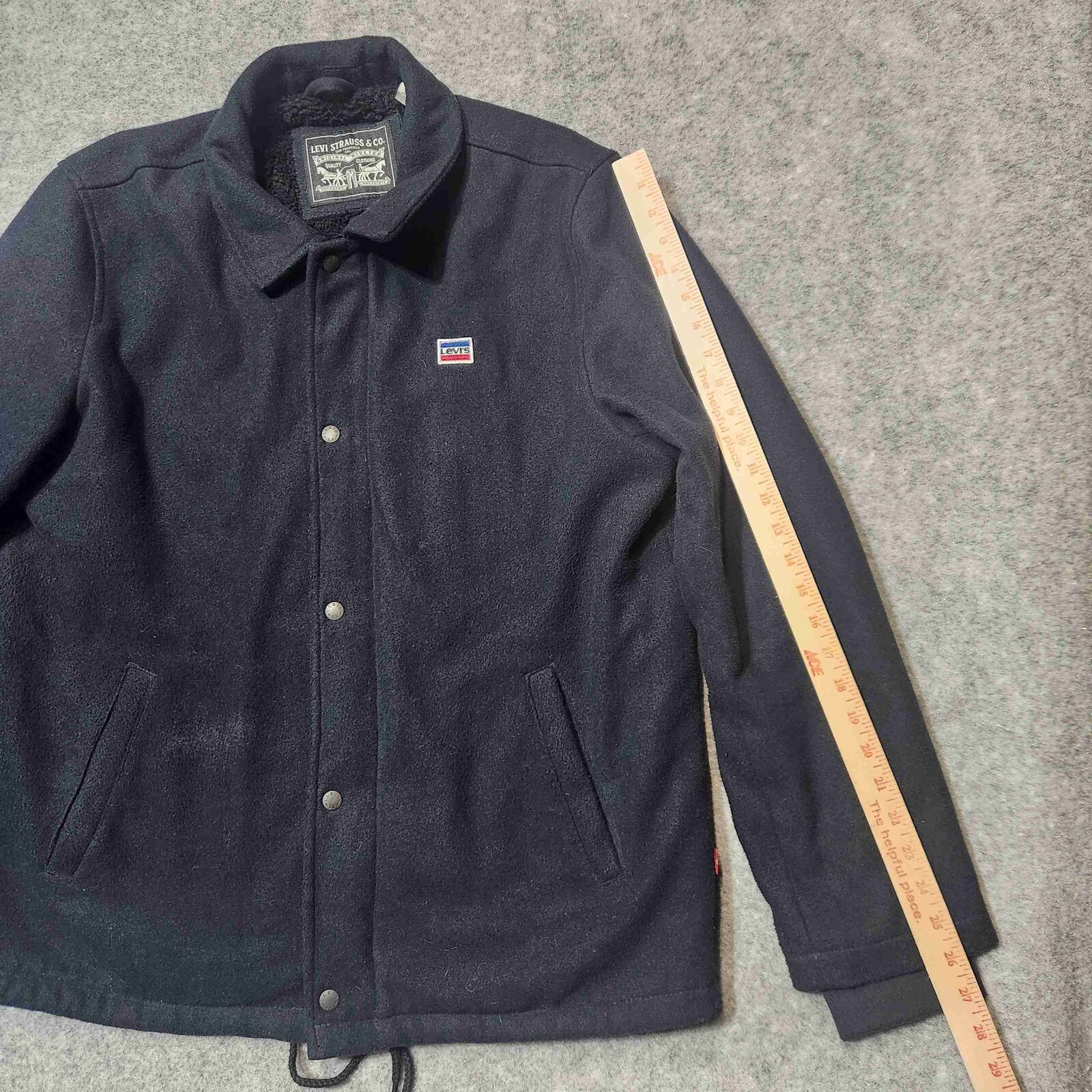 Levi&#39;s Mens Wool-Feel Jacket Sherpa Fleece Lined Coat Sz Large